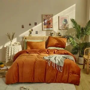 Rust Velvet Queen Bedding Set