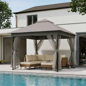 10' x 10' Waterproof Patio Gazebo with Mosquito Netting